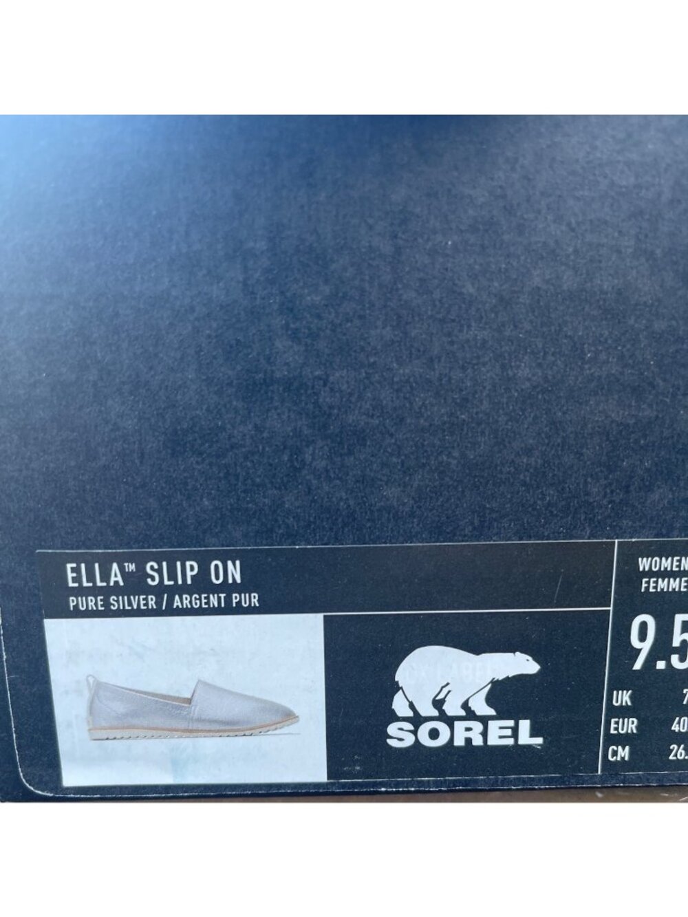 Sorel Ella Slip-On Womens Shoes Pure Silver Size 9.5 Comfortable Casual Leather - Picture 10 of 12